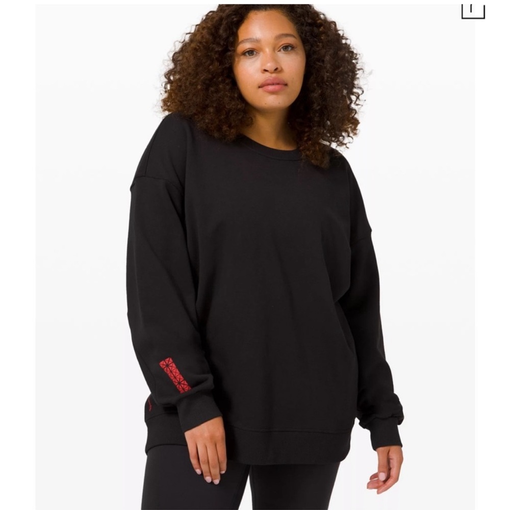 Lululemon Perfectly Oversized Crew Black Size 6 MEMBER Sweatshirt